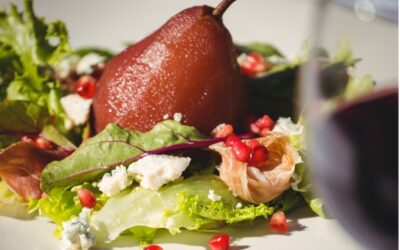 Honeybush-Poached Pear & Biltong Salad