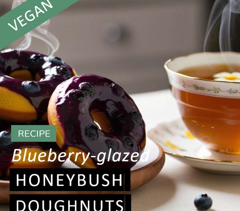 Blueberry-Glazed Vegan Honeybush Doughnuts